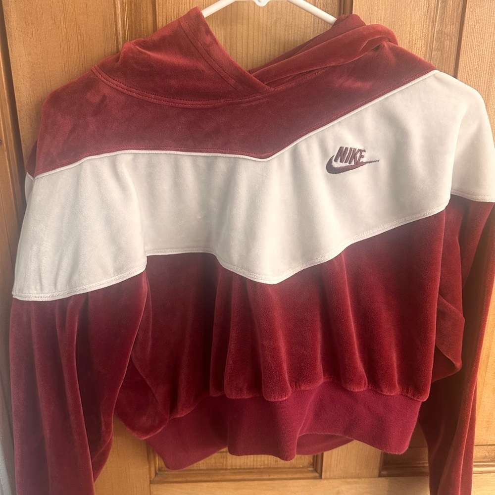 Nike cropped velour hoodie